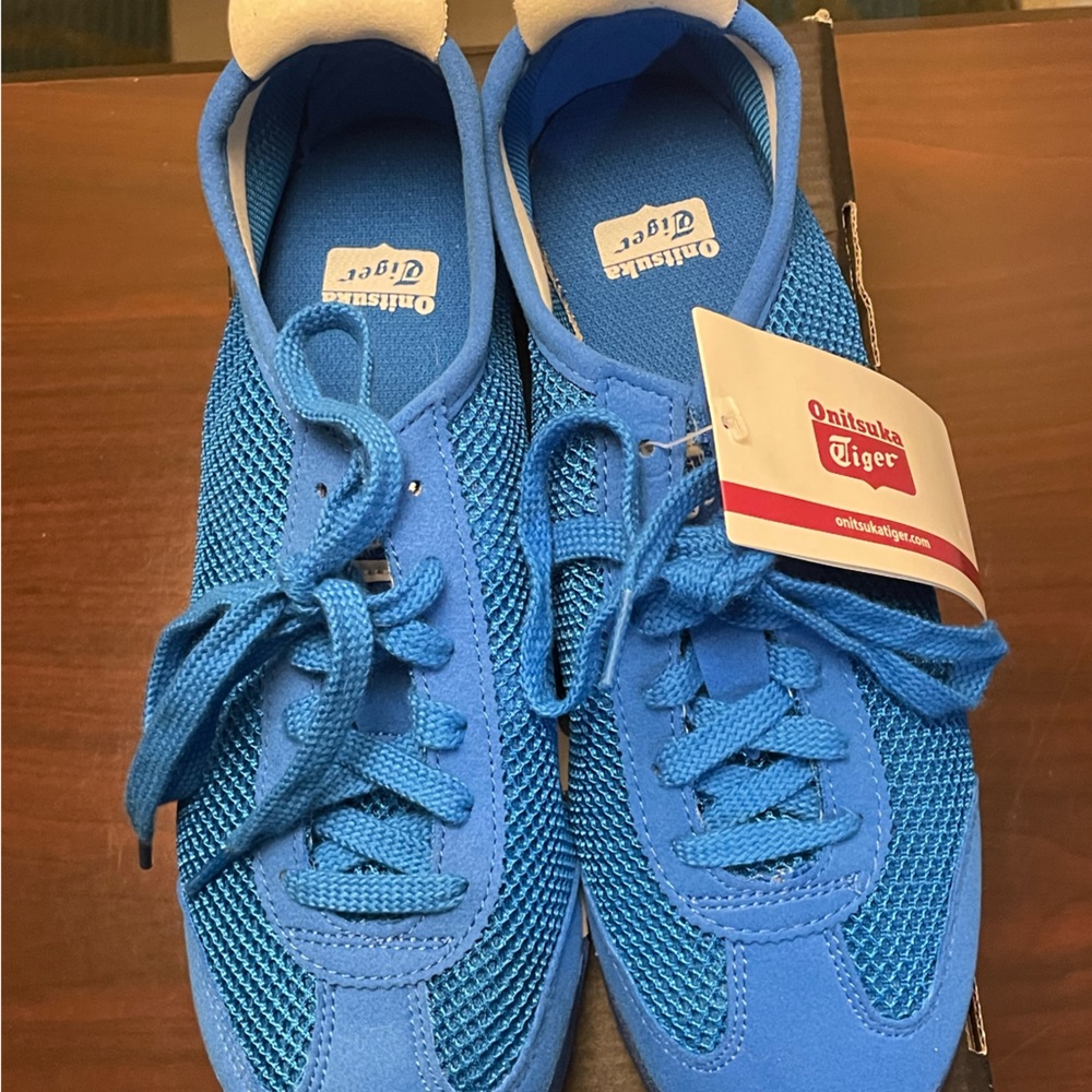 Onitsuka Tiger Mexico 66 Unisex 6.5 and Women’s 8 MidBlue Shoes D508N 4242 NWT